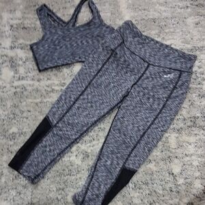 BCG Two Piece Set Girls 8-10 Medium  Gray and Black Leggings Set